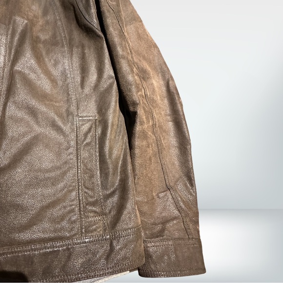 Danier Men’s High collar Brown Leather Jacket L - Picture 5 of 8